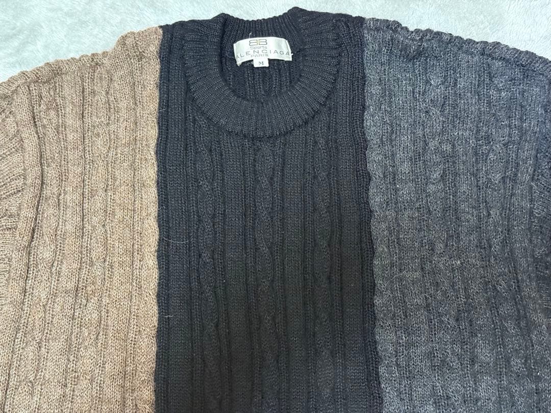 美品 BALENCIAGA アルパカ100% ケーブルニット M 日本製