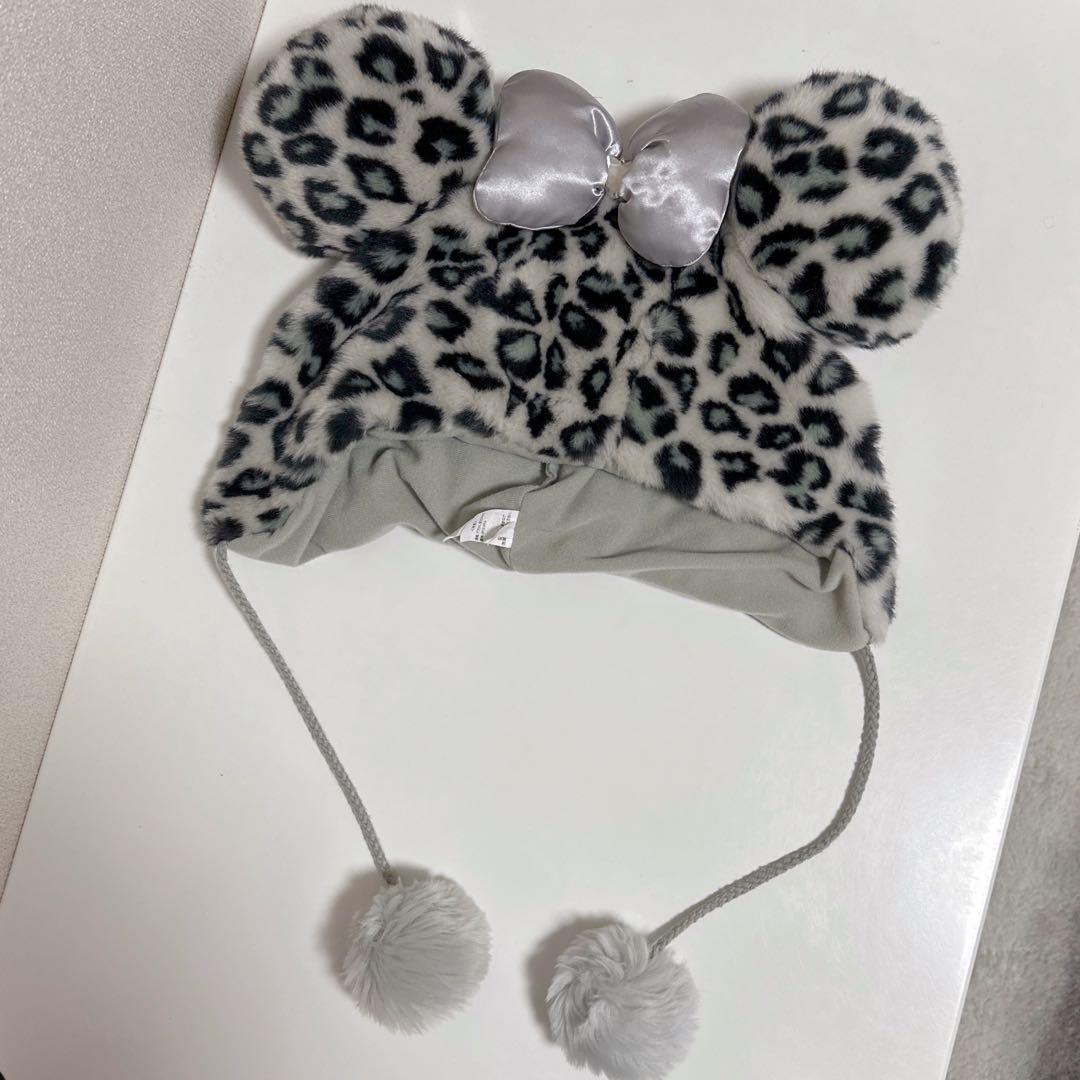ディズニー ミニー ファンキャップ ヒョウ柄 グレー - メルカリ