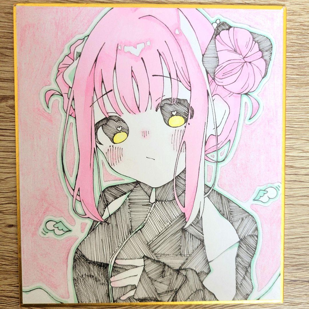 ブルーアーカイブ ブルアカ 聖園ミカ 手描きイラスト 色紙 - メルカリ