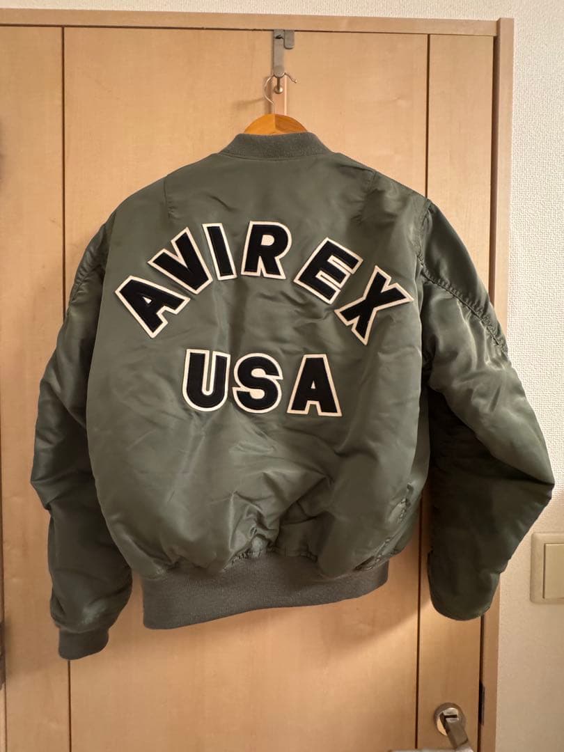AVIREX MA1 フライトジャケット裏刺繍 オリーブグリーン Mサイズ AVIREX（アヴィレックス） MA-1 ジャケット コマーシャル ブルゾン