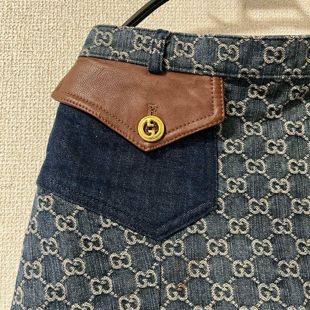 GUCCI GGロゴ 総柄デニムロングスカート サイズ38 - メルカリ