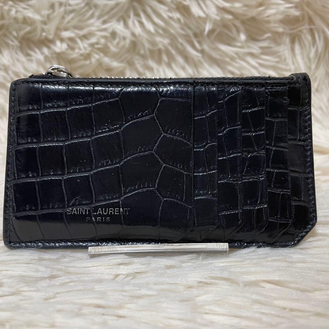 超希少✨サンローラン フラグメントケース マネークリップ クロコ 黒