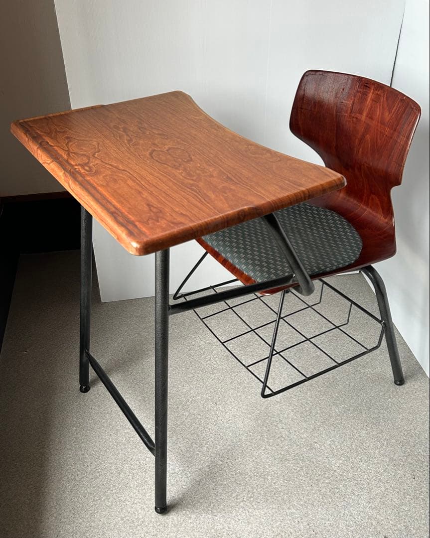ドイツ ヴィンテージ FLOTOTTOフロトット デスク&チェア 学校 机 椅子