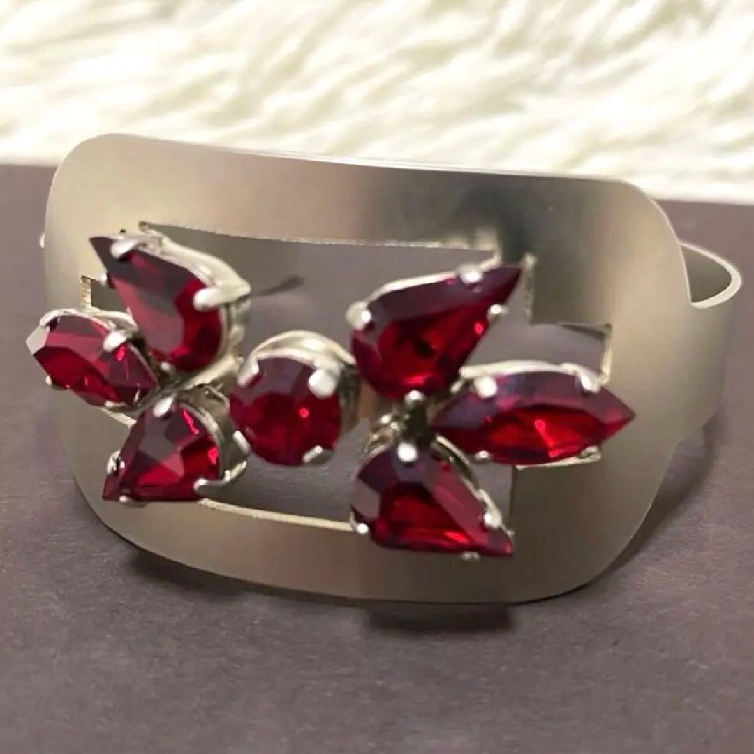 【美品✨】ジャンポールゴルチエ バングル スワロフスキー シャム 美品✨】ジャンポールゴルチエ バングル スワロフスキー シャム 美品