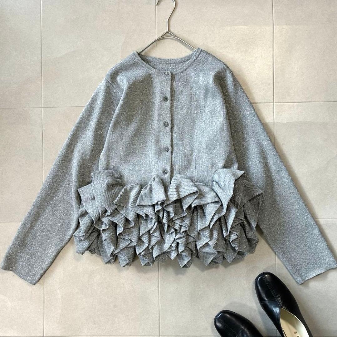 未使用級 trefle+1 トレフルプラスワン♡ラメスワンカーディガン