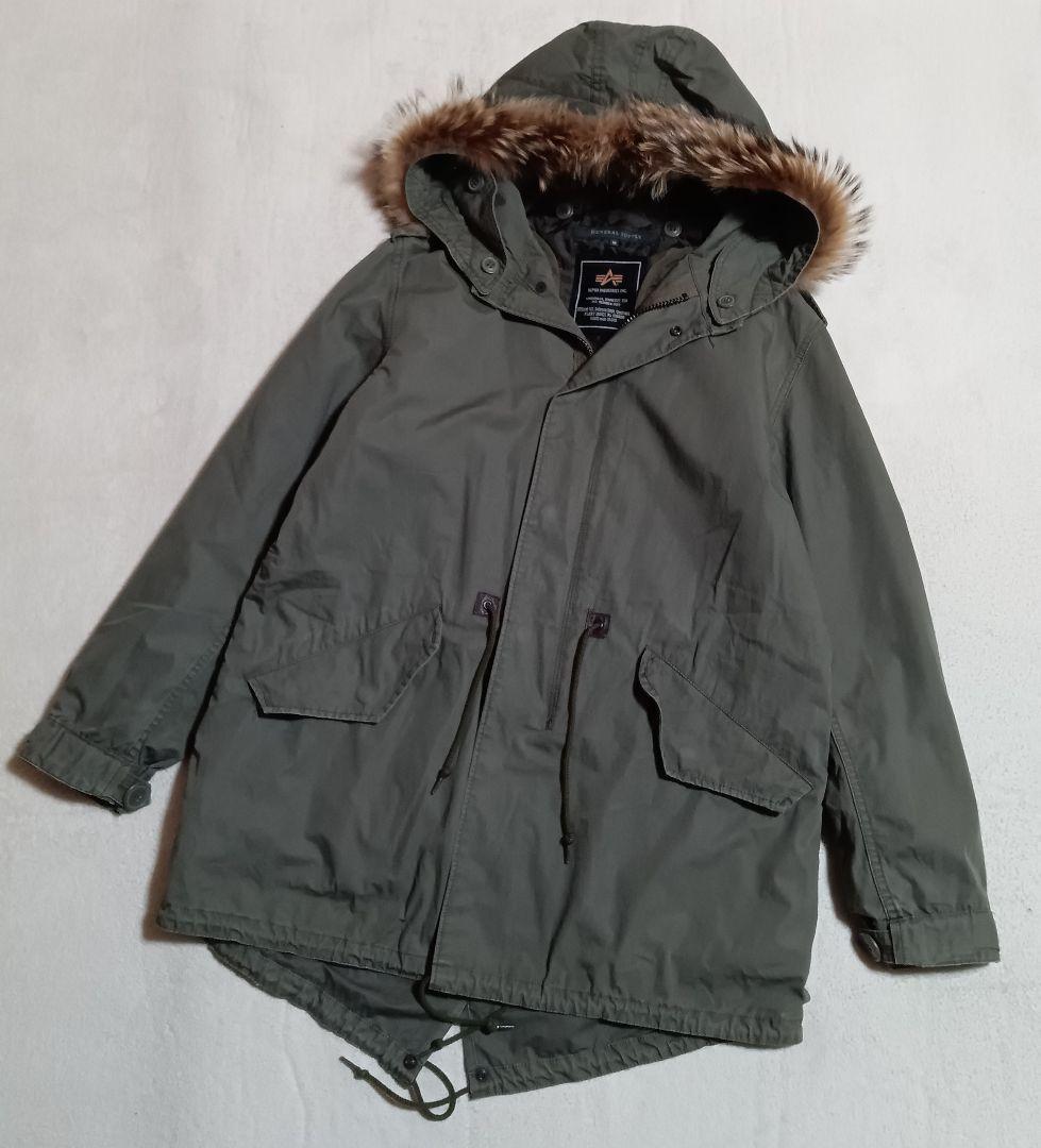 《アルファインダーストリーズ》SHIPS別注 モッズコート オリーブグリーンM