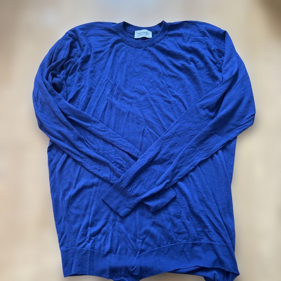 イギリス製定価¥50600ジョンスメドレーウール100%ヘミングウェイブルー