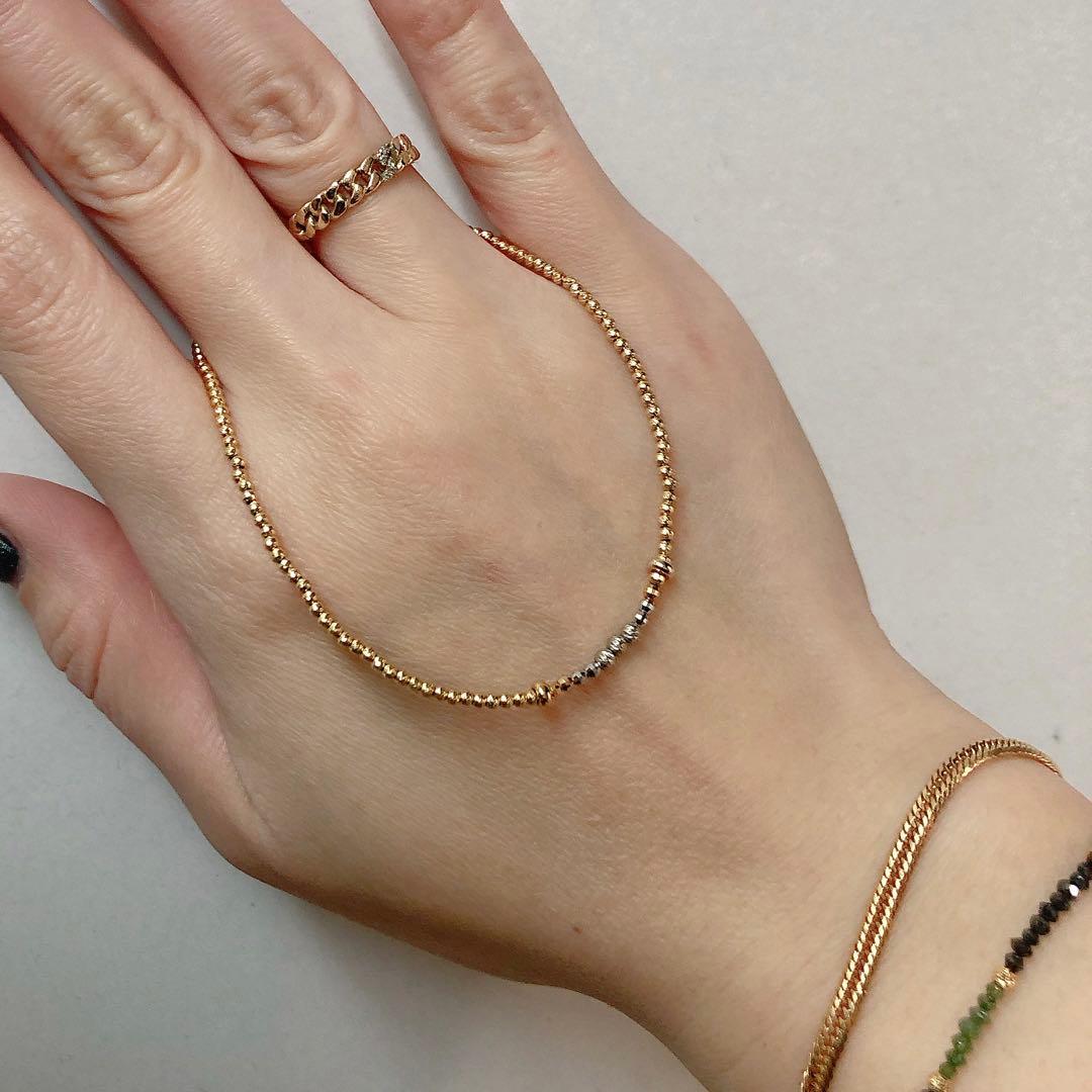 k18 yg & wg ブレスレット 約 19.5cm