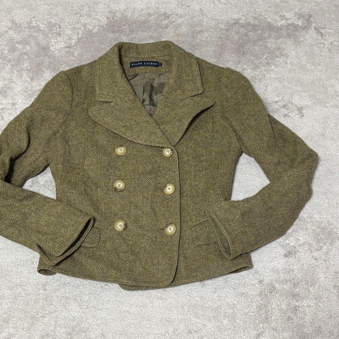 ラルフローレン テーラードジャケット アルパカ ツイード ヘリンボーン