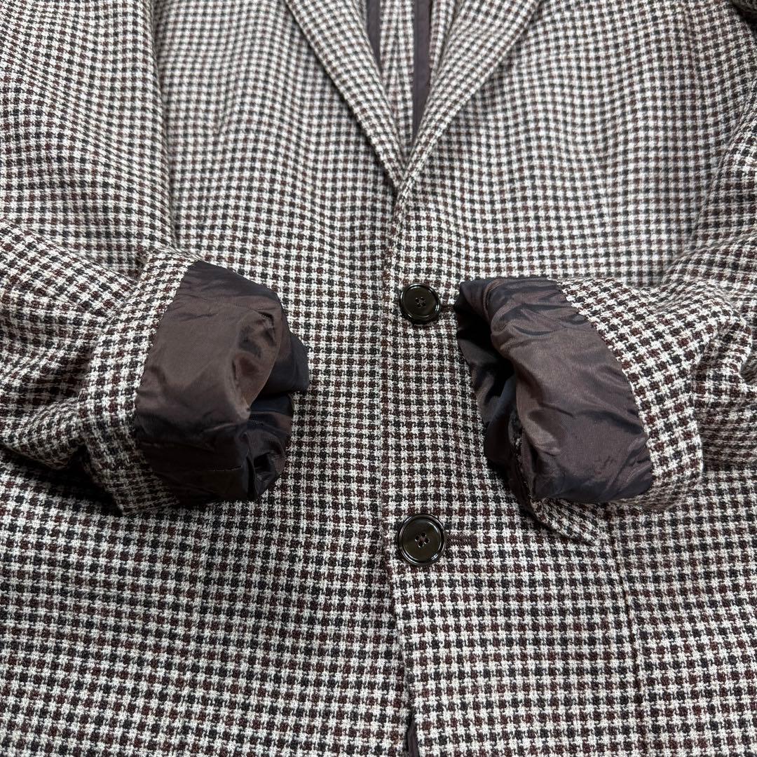 極美品タリアトーレ テーラードジャケット 千鳥格子柄 シルク 麻44