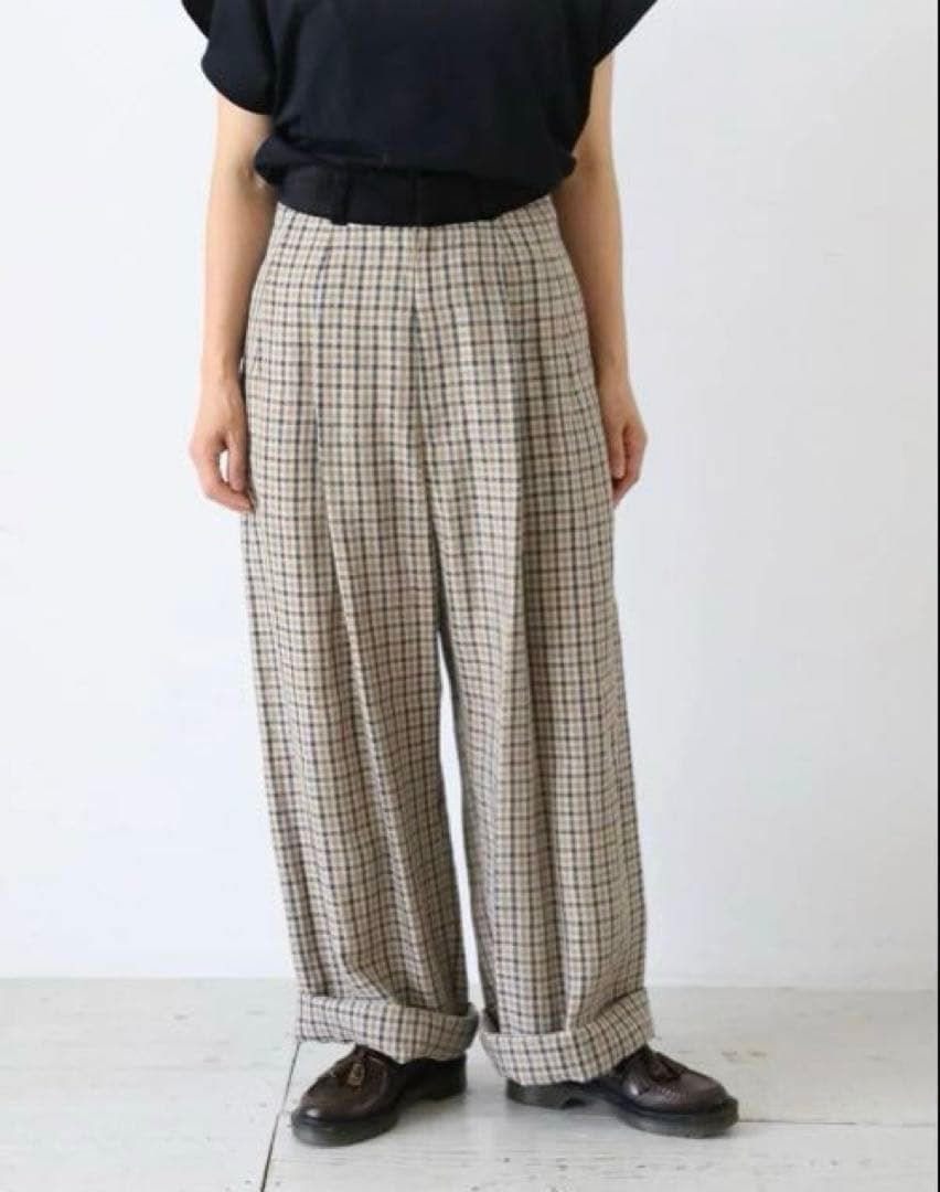 ど*こ様 R&D.M.Co- オールドマンズテーラー　ガンクラブチェックダブルタ R&D.M.Co- オールドマンズテーラー ガンクラブチェックダブルタック