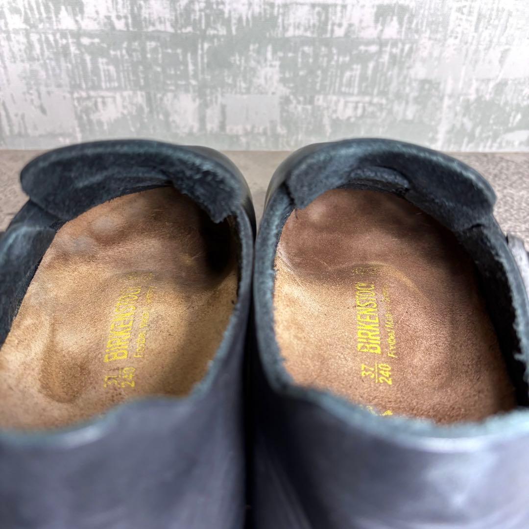 【ゆきち！】ビルケンシュトック ロンドン 黒 レザー 37 24.0cm