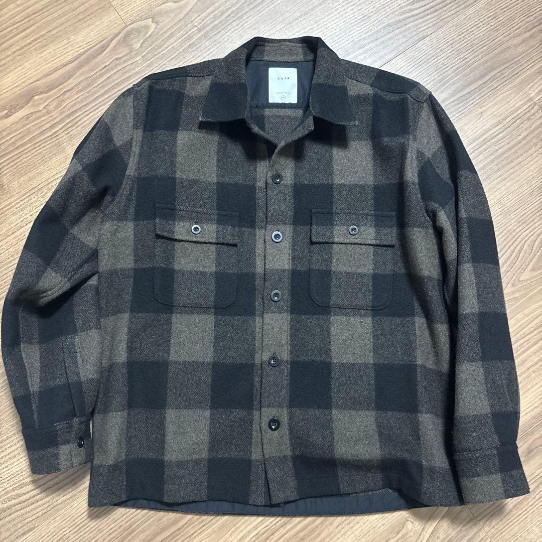 KAJA ウールバッファローチェックCPOジャケット　サイズ2 カーキ KAJA ウールバッファローチェックCPOジャケット サイズ2 カーキ KAJA