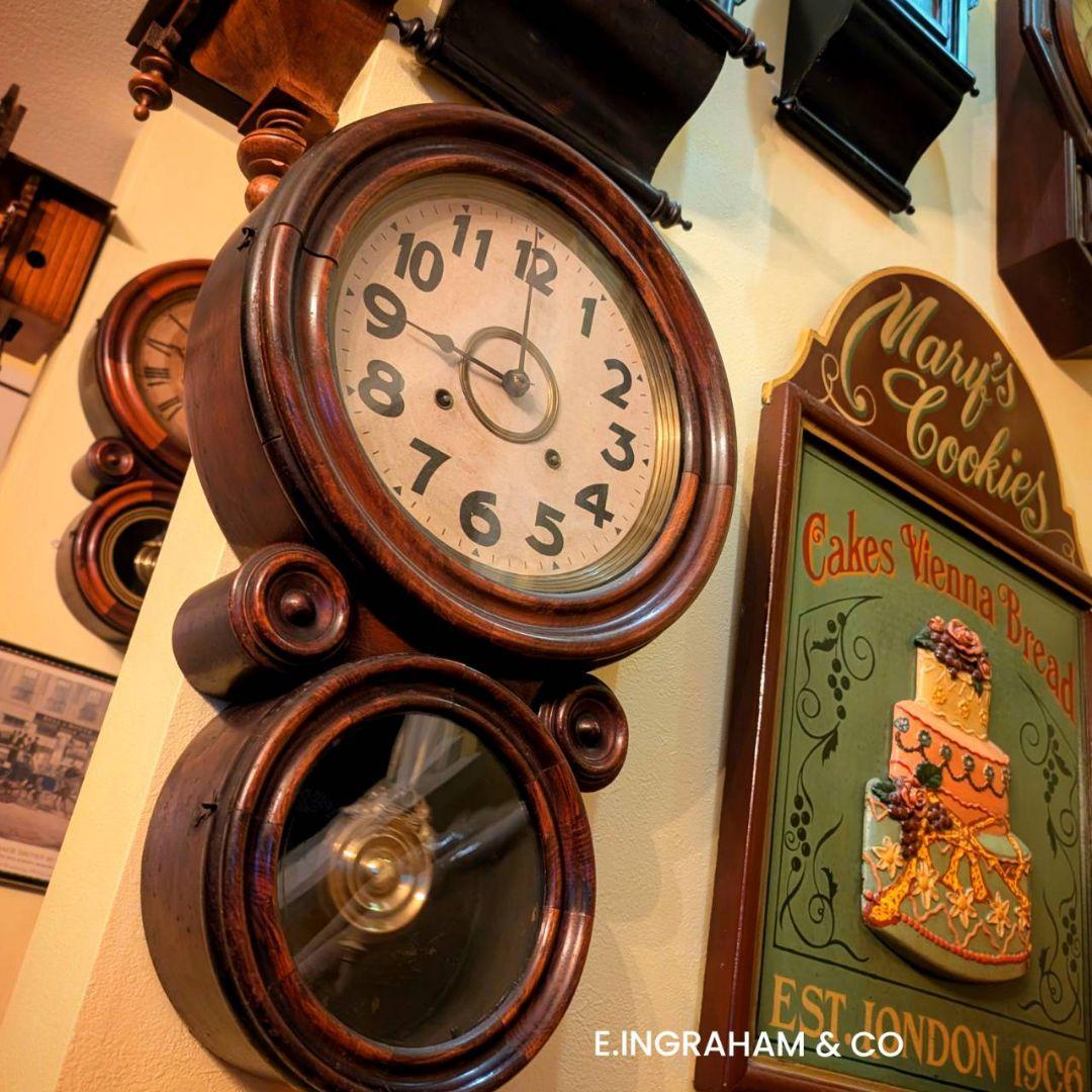 古時計　アンティーク掛時計　ダルマ掛時計 四つ丸　イングラハム　ゼンマイ掛時計 昔懐かしいアンティーク柱時計をお届け|WATERBURY