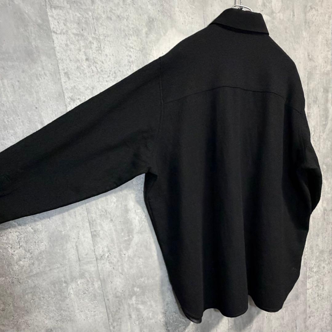 新品未使用】MBハイエンド尾州 2/48ウールガーゼシアーシャツ ブラック