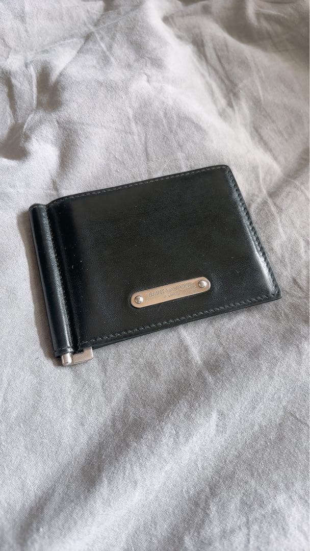 saint laurent マネークリップ Saint Laurent モノグラム マネークリップ ウォレット 財布 黒 (Saint