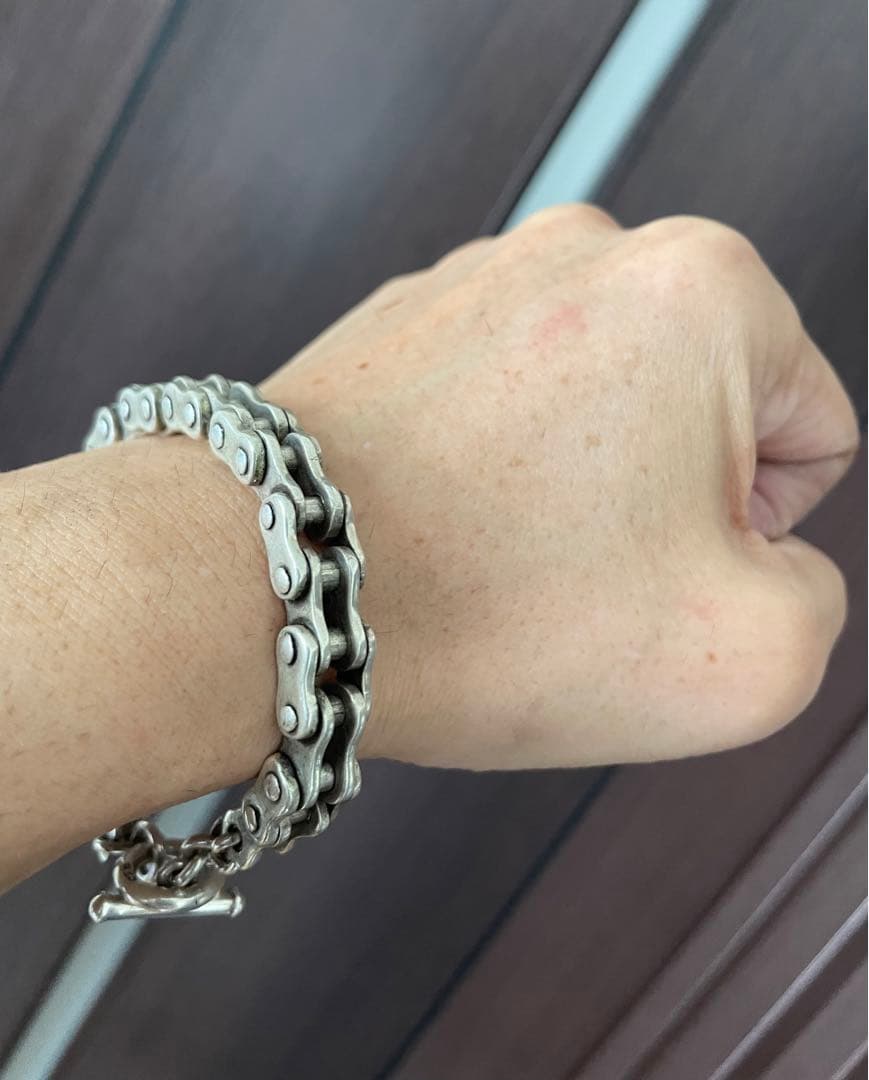 希少 メキシコ バイクチェーン ヴィンテージ ブレスレット シルバー925