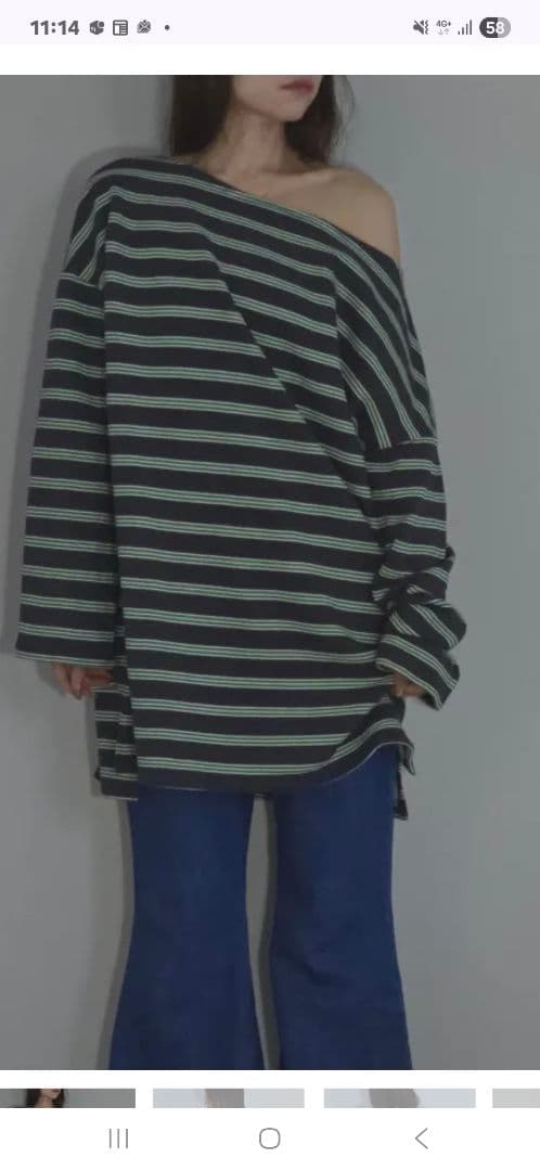 lui jewelry ロングティー/グレー ラグスタイル LUXSTYLE ボートネックロンT/Tシャツ トップス