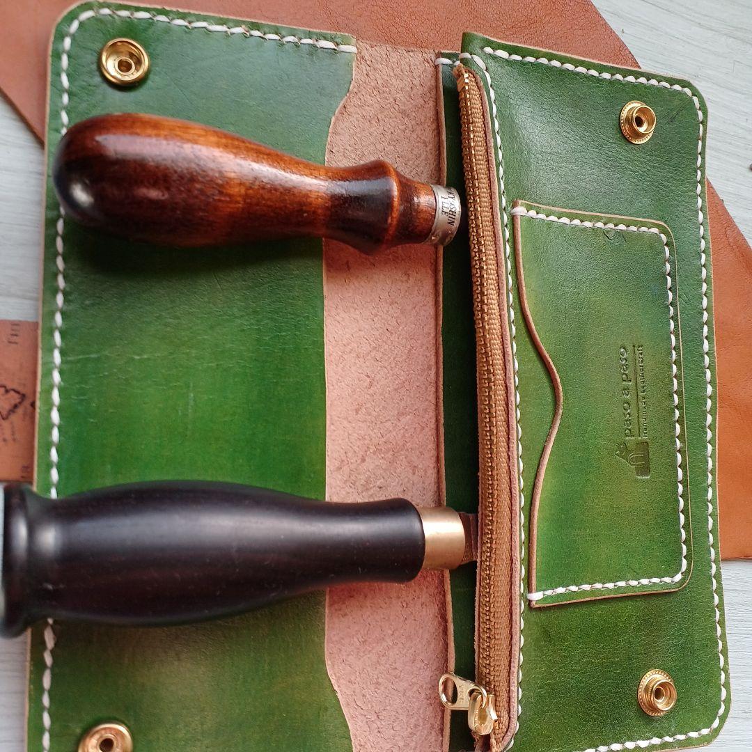 トラッカーウォレット ロング ハンドメイド グラデーション オリーブ