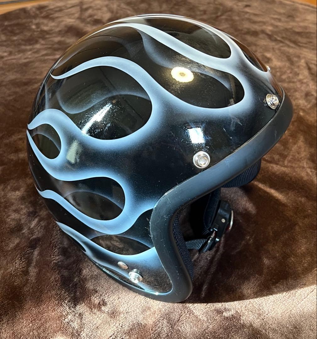 新品未使用一点物】カスタムペイントジェットヘルメットファイヤー