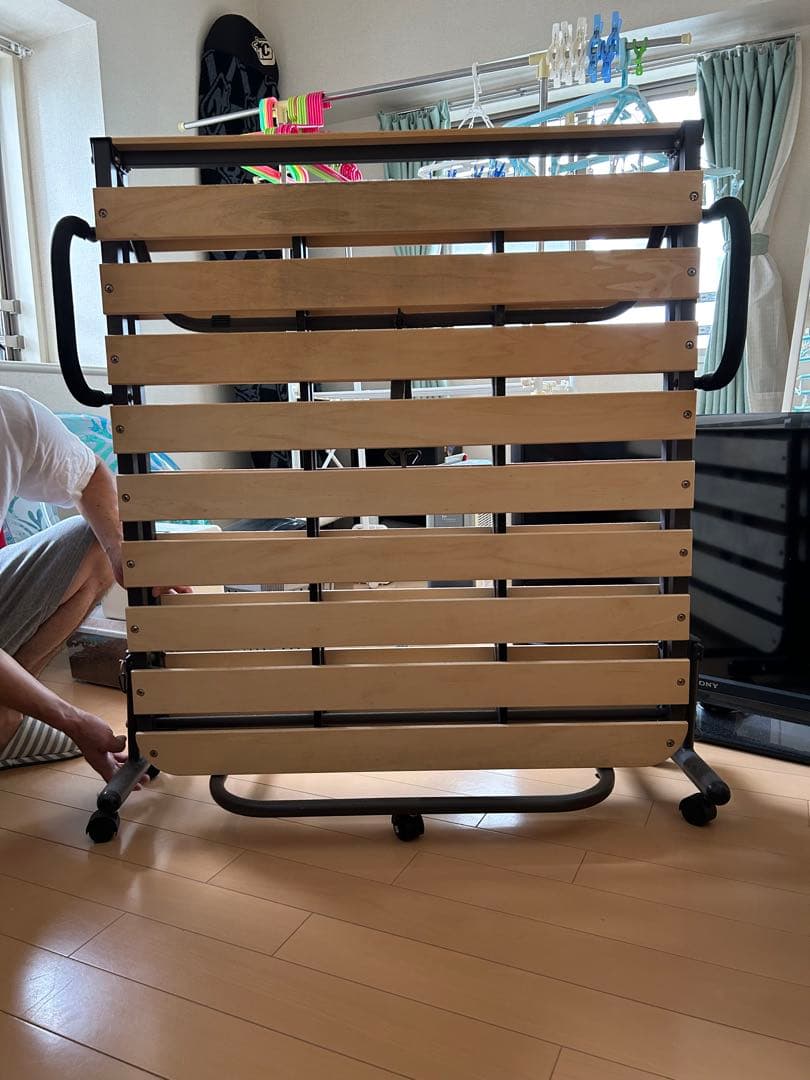 折りたたみベッド シングルサイズ ナチュラル 折りたたみすのこベッド シングルサイズ FDBB-9939 ナチュラル 7178691