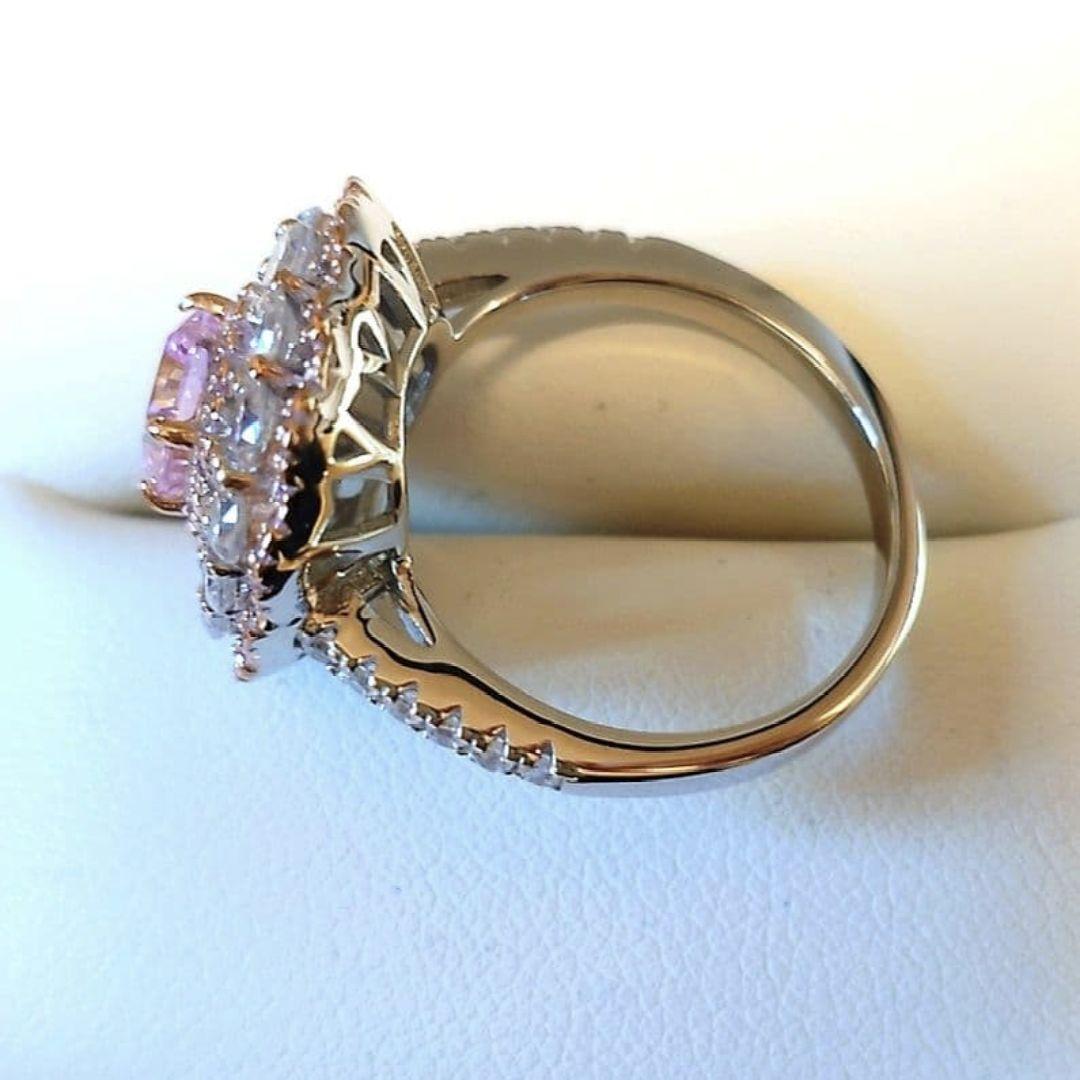 504高級 sona ダイヤモンド リング ピンク サンフラワー シルバー 限定
