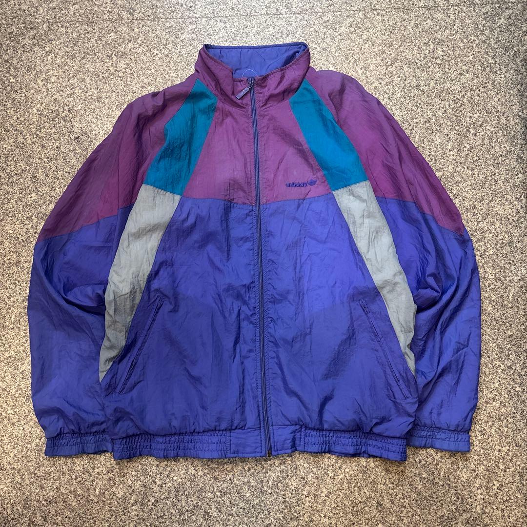 90s adidas 銀タグ 万国旗タグ 配色切り替え ナイロンジャケット