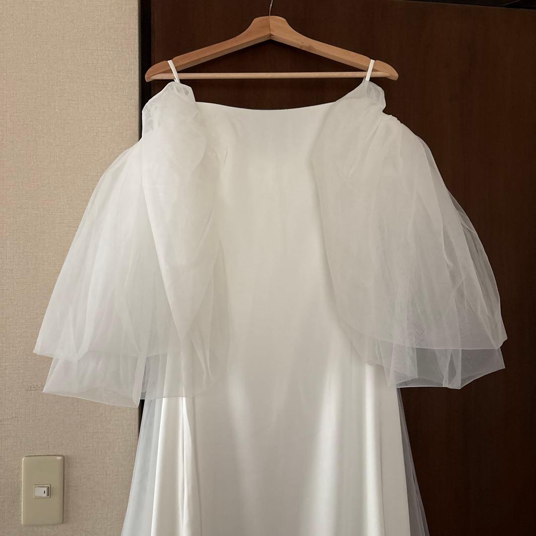 キャミソール サテン チュール 前撮り ウェディングドレス（WD242239