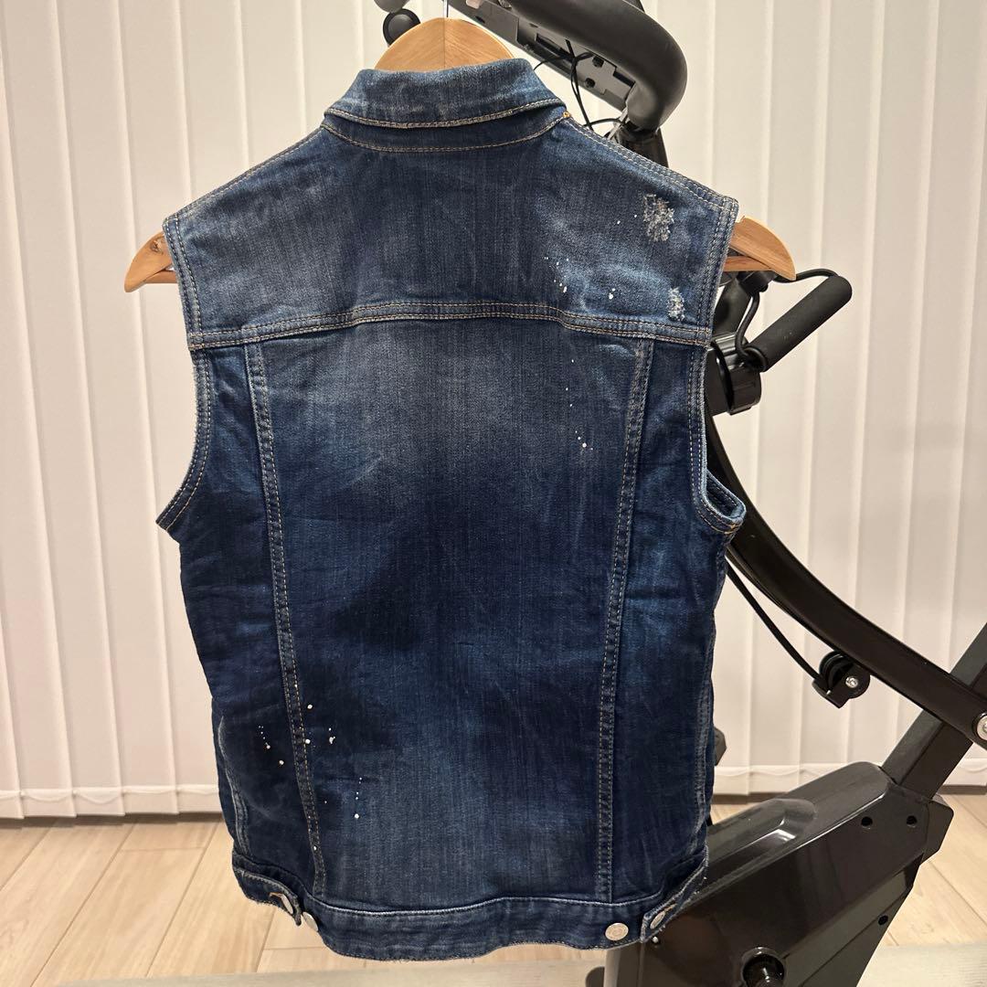 DSQUARED2 デニムブルー ノースリーブベスト 44 - メルカリ