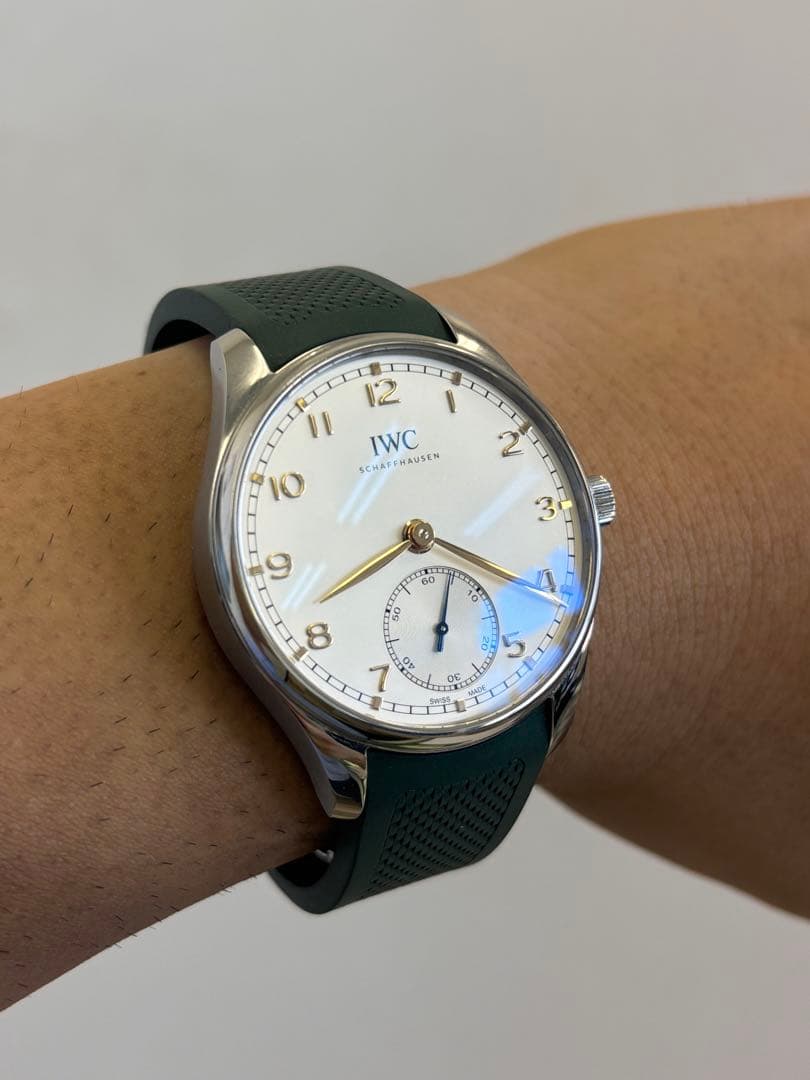 IWC純正ラバーベルト オリーブグリーン ポルトギーゼ オートマティック