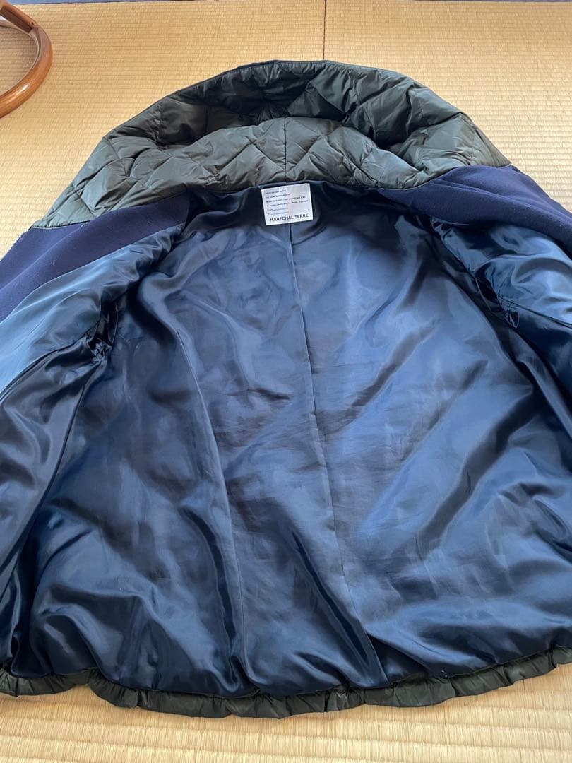 マルシャルテル フード付きネイビー・カーキダウンジャケット - メルカリ