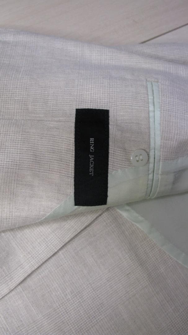 リングヂャケット リネンシルク ウィンドペン テーラードジャケット44