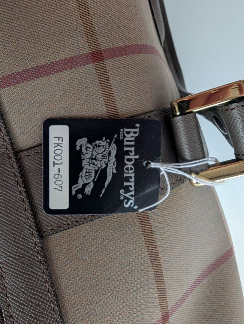 未使用・タグ付】バーバリー ボストンバッグ 三陽商会 シャドー