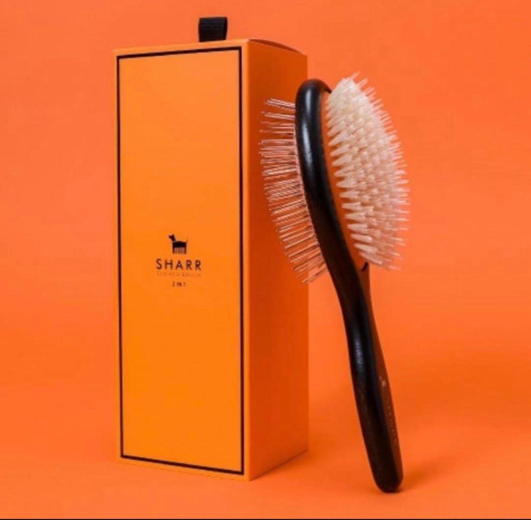 韓国 SHARR ペットブラシ 黒 オレンジ 犬 猫 2in1 新品未使用 - メルカリ