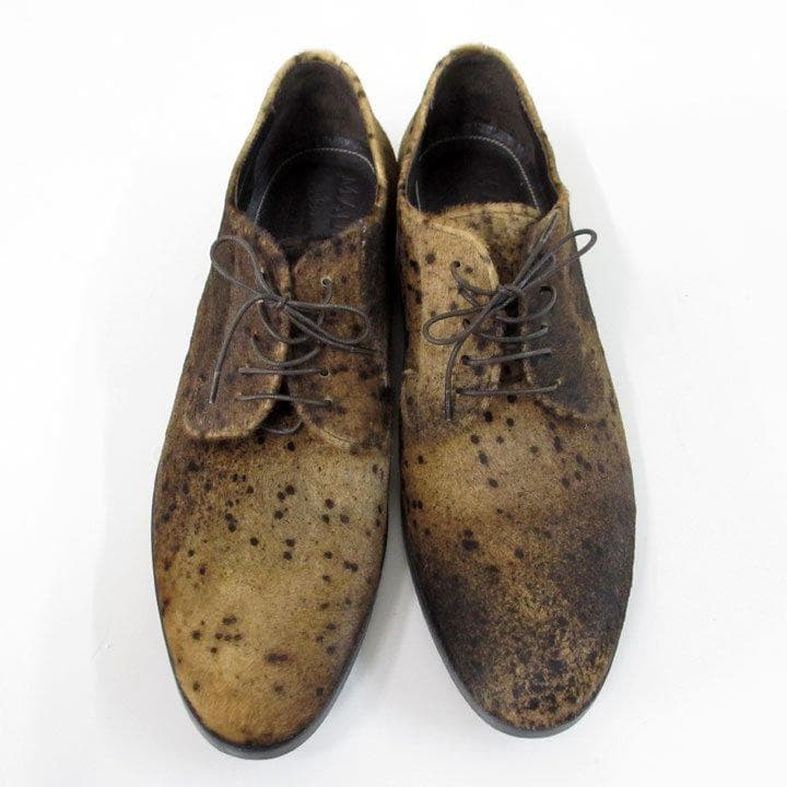 定価7,8万円の6割引マウロン新品未使用イタリア製アザラシ毛皮レザー靴