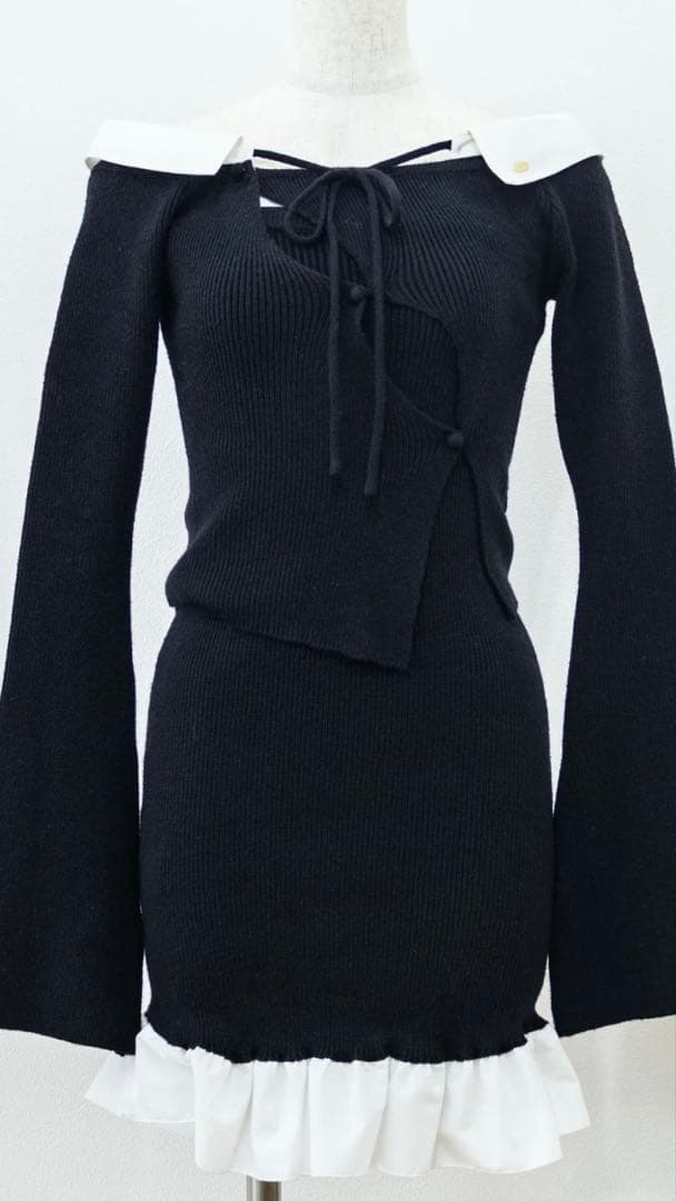 Randy シャツドッキングベアニットアンサンブル