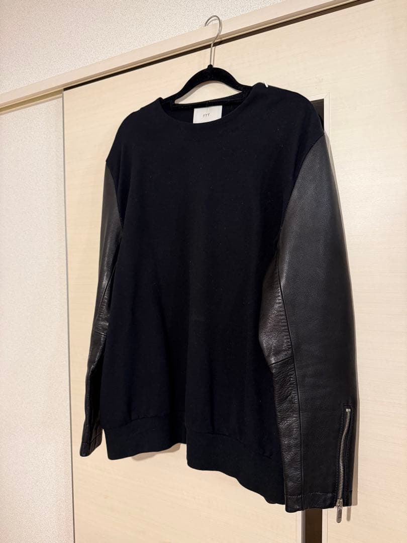 ttt msw 袖レザー　スウェット　XL TTT MSW（ティーモダンストリートウエア）中古・古着オンライン通販