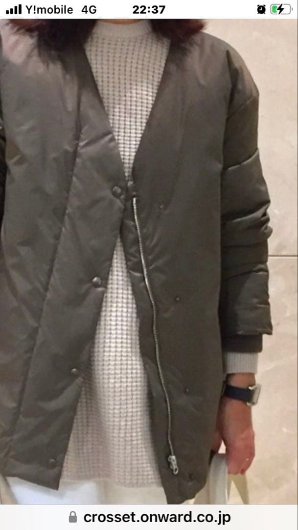 23区 mi-mollet掲載 ストール付 ADSダウンショート コート 46 - メルカリ