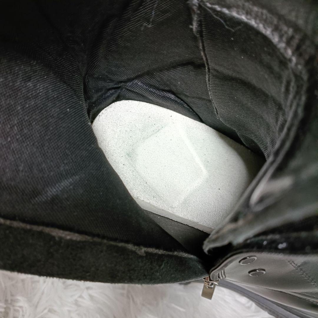 HSK シークレット +17cm ロングブーツ ファスナー 黒 コスプレ M