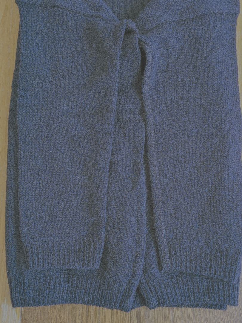 美品【45r】シェットランド超ガーゼのビッグスリット NAVY