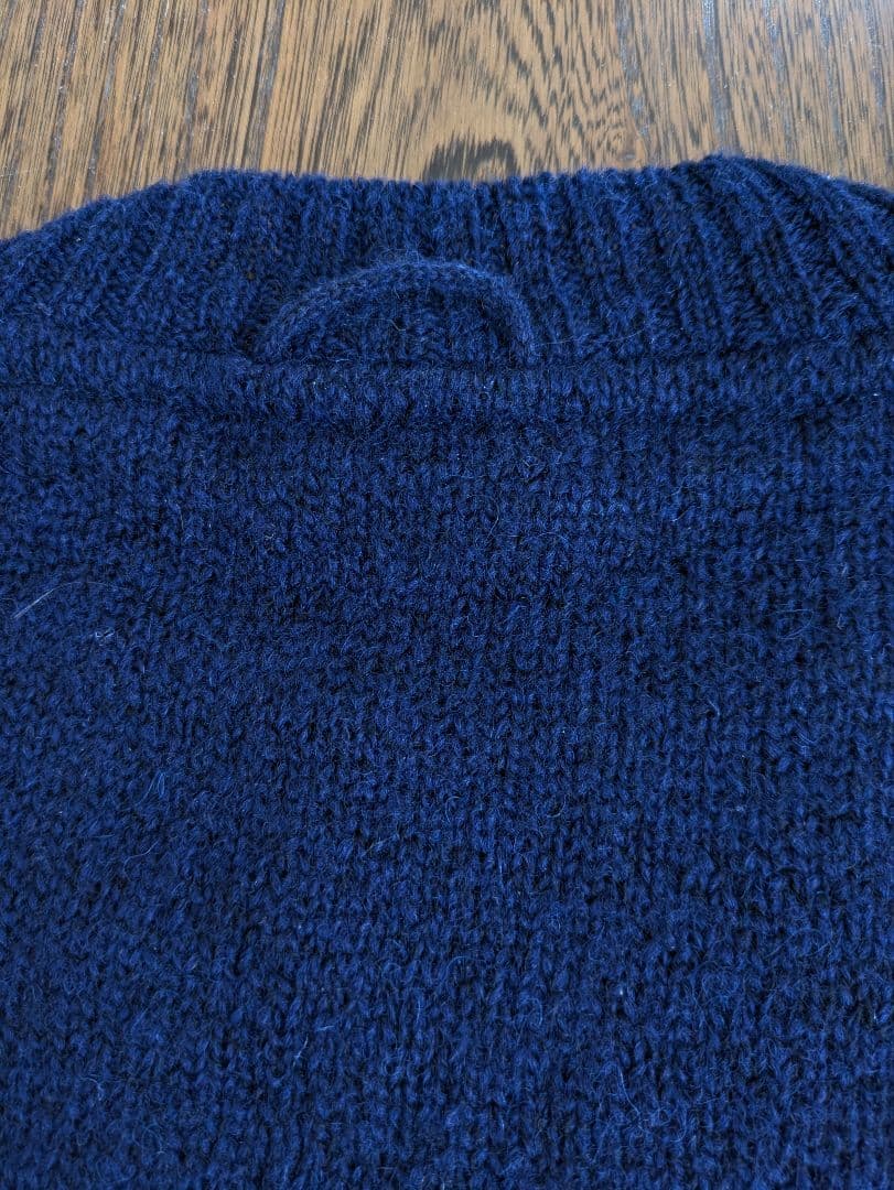 美品【45r】シェットランド超ガーゼのビッグスリット NAVY