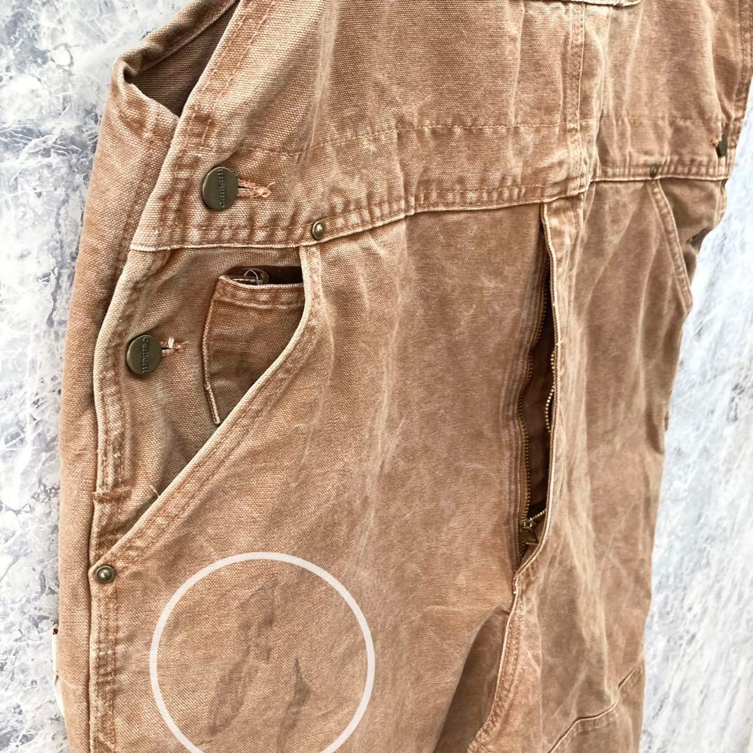 メキシコ製 カーハート 古着 ダック地 ダブルニー オーバーオール 極太