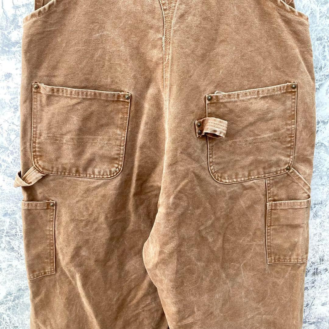 メキシコ製 カーハート 古着 ダック地 ダブルニー オーバーオール 極太