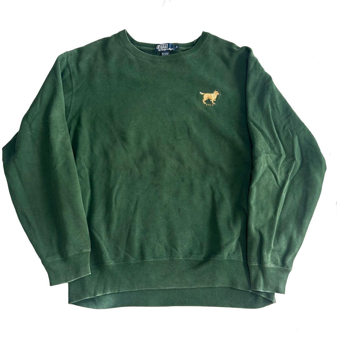 90s 香港製　ゴールデンレトリバー　刺繍スウェット　Ralph Lauren 90s 香港製 ゴールデンレトリバー 刺繍スウェット Ralph Lauren - メルカリ