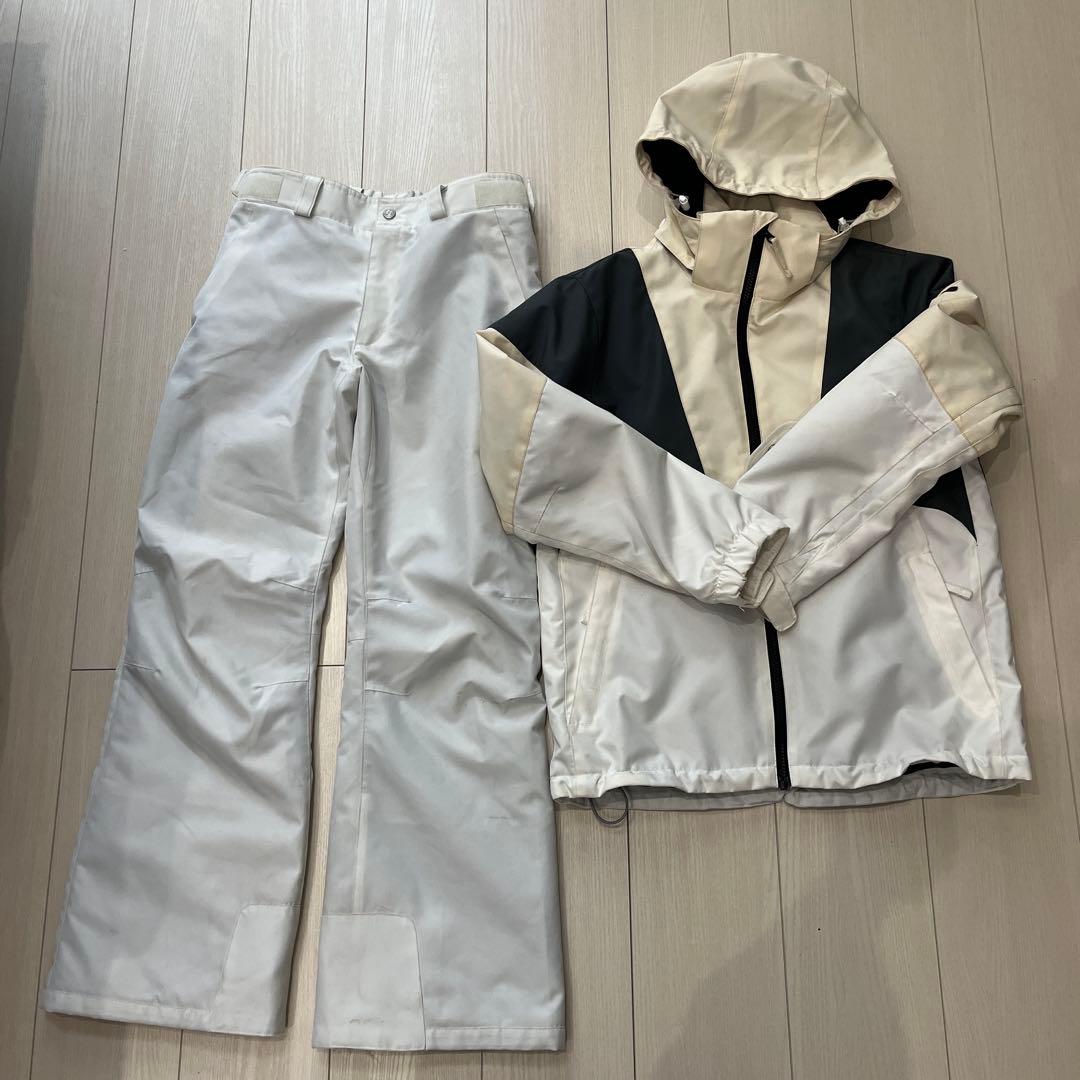 160 エアボーン　スノーボード・スキーウェアセット　白ホワイト調節アジャスター 160 エアボーン スノーボード・スキーウェアセット 白ホワイト調節