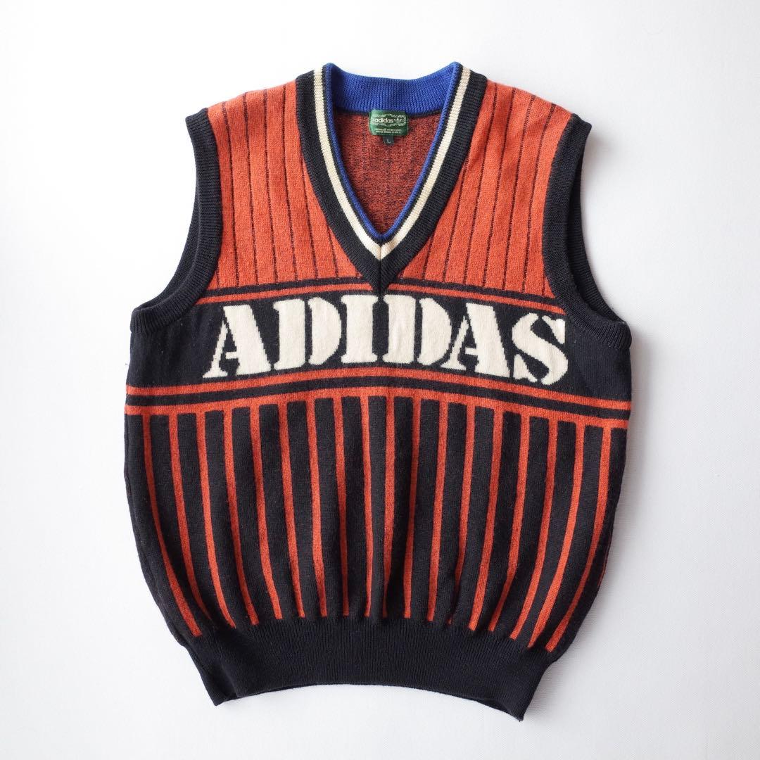 90's ビンテージ adidas オールドアディダス ニットベスト デサント製
