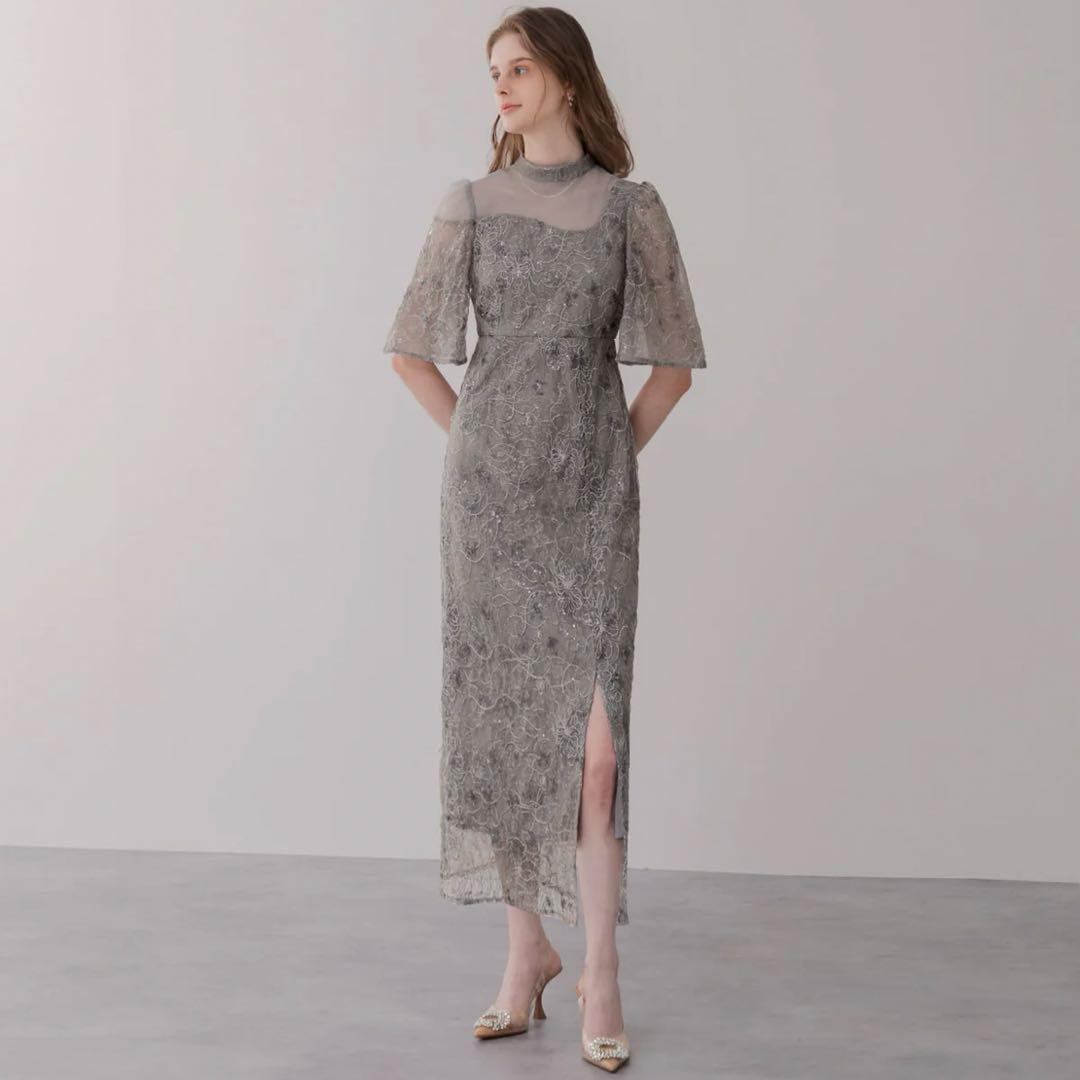 LEJA シアースパンコールベロアIラインワンピースドレス - メルカリ