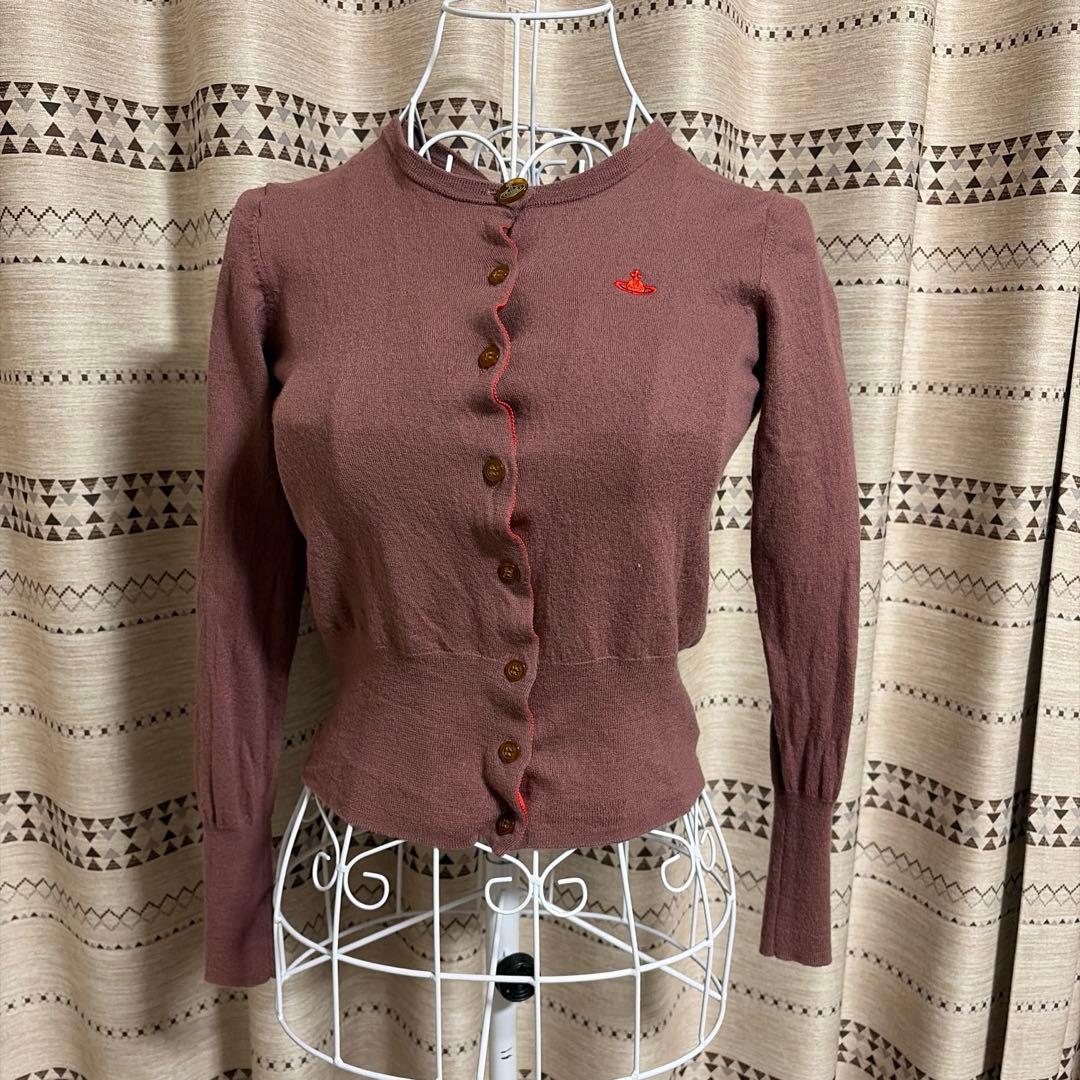 vivienne westwood カーディガン　オーブロゴ　　毛　100% vivienne westwood カーディガン オーブロゴ 毛 100% ﾔｸﾐｯｸｽﾎﾞｰｲｽﾞVﾈｯｸ