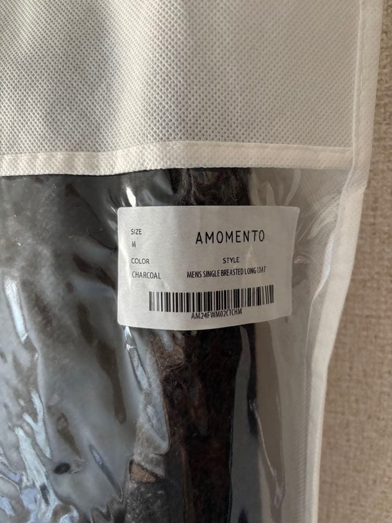 AMOMENTO ロングコート チャコール 韓国 - メルカリ