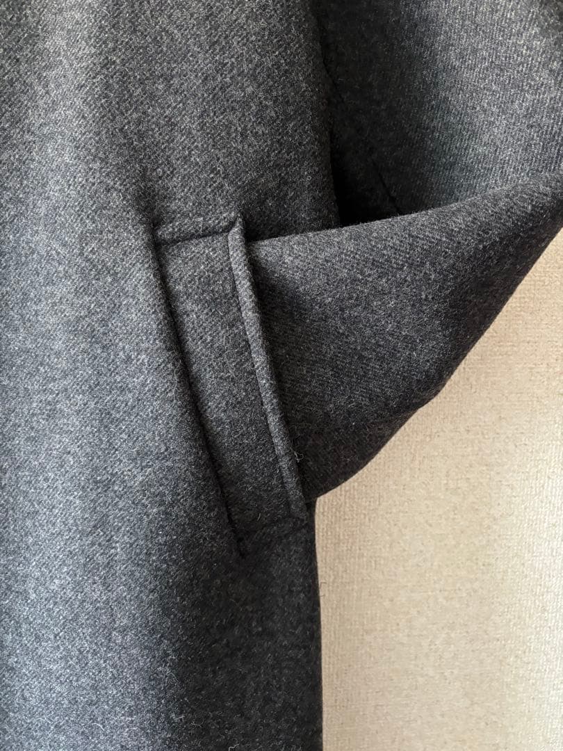 AMOMENTO ロングコート チャコール 韓国 - メルカリ